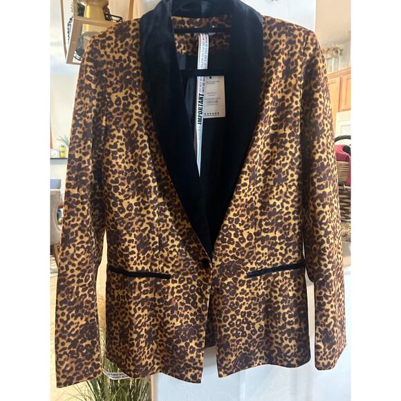 Mistress Rocks Faith velvet leopard print blazer long sleeves size S - $97 NEW - Picture 9 of 10